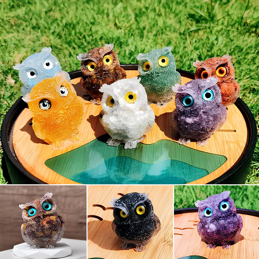 Natural Amethyst Crystal Owl