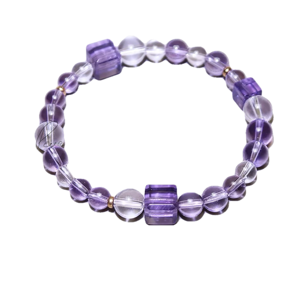Tashi 2S Brazil Amethyst & Clear Quartz Bracelet