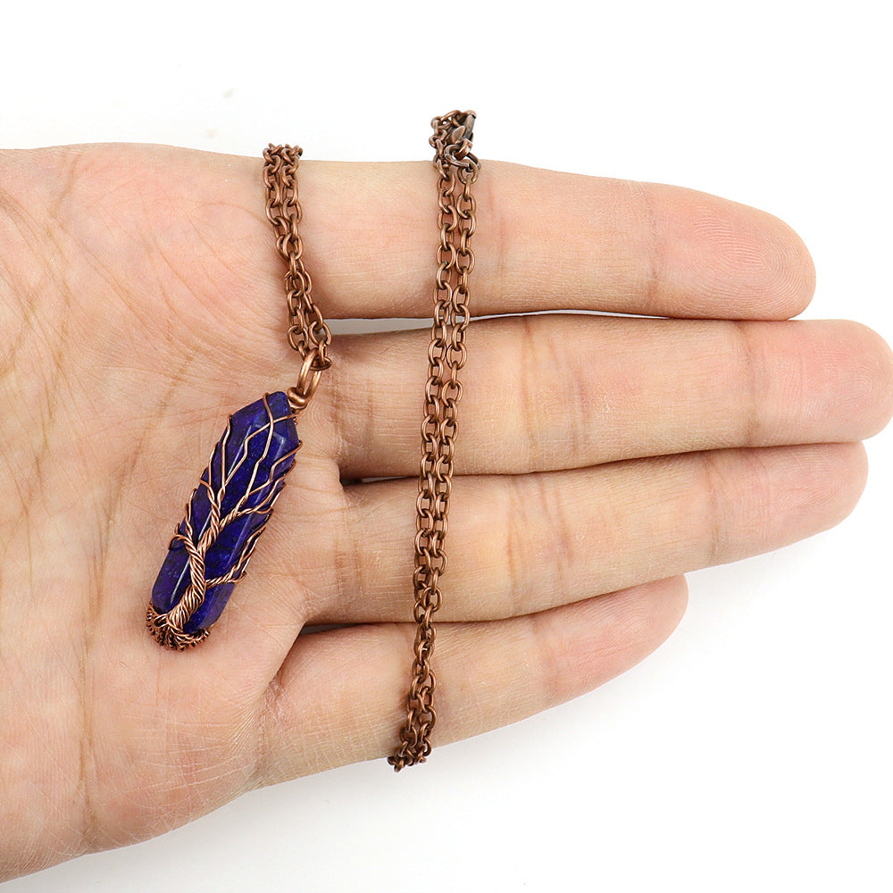 Handmade Rainbow Quartz Tree of Life Necklace 🌈✨ Spiritual Healing Crystal Jewelry