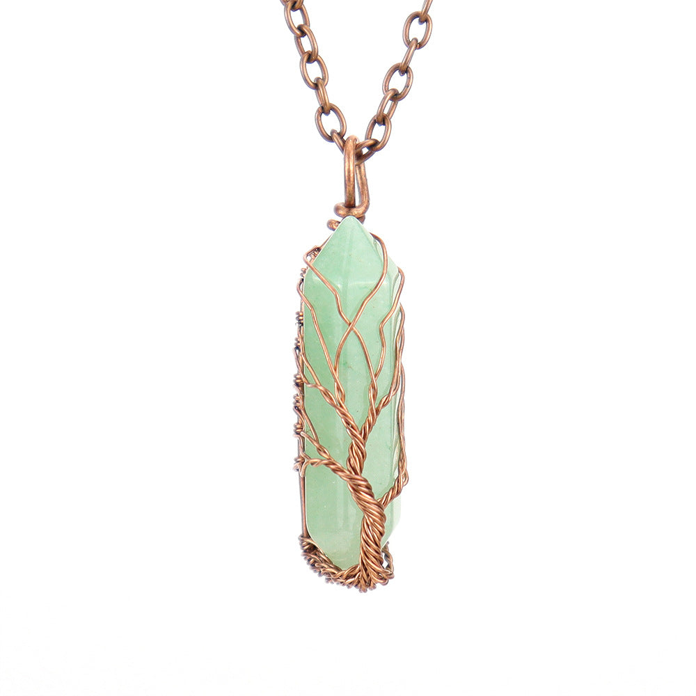 Handmade Rainbow Quartz Tree of Life Necklace 🌈✨ Spiritual Healing Crystal Jewelry