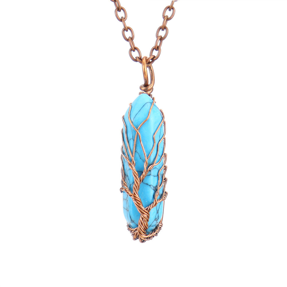 Handmade Rainbow Quartz Tree of Life Necklace 🌈✨ Spiritual Healing Crystal Jewelry