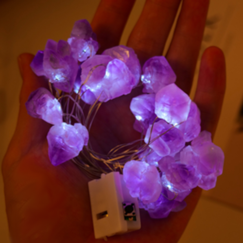 Crystal Fairy Lights – Natural Gemstone LED String Lights for Magical Home Décor