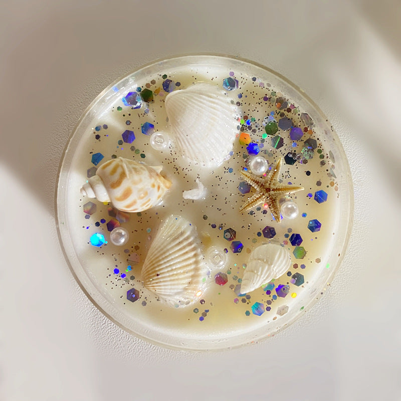 6 Piece Scented Candle Gift Set with Crystals and Dried Flowers - Colourful Sequin Embellishments, 6 Unique Fragrances to Create a Romantic Ambience - Perfect for Valentine's Day and Home Decoration, Valentine's Day Home Decorations