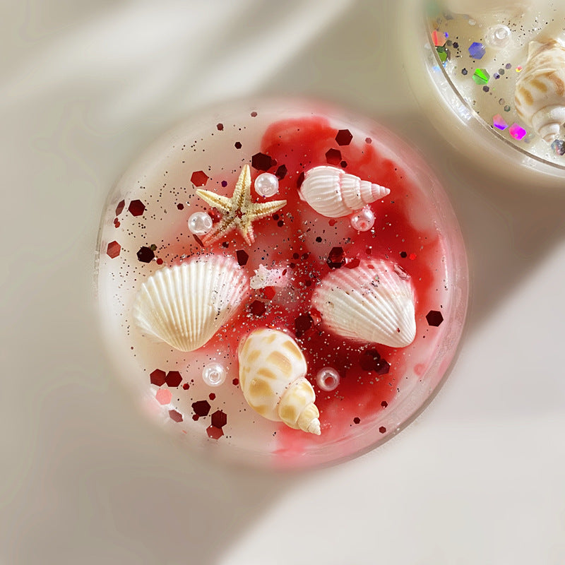 6 Piece Scented Candle Gift Set with Crystals and Dried Flowers - Colourful Sequin Embellishments, 6 Unique Fragrances to Create a Romantic Ambience - Perfect for Valentine's Day and Home Decoration, Valentine's Day Home Decorations