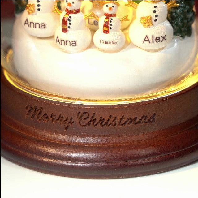 Personalized Family Snowman Crystal Ball