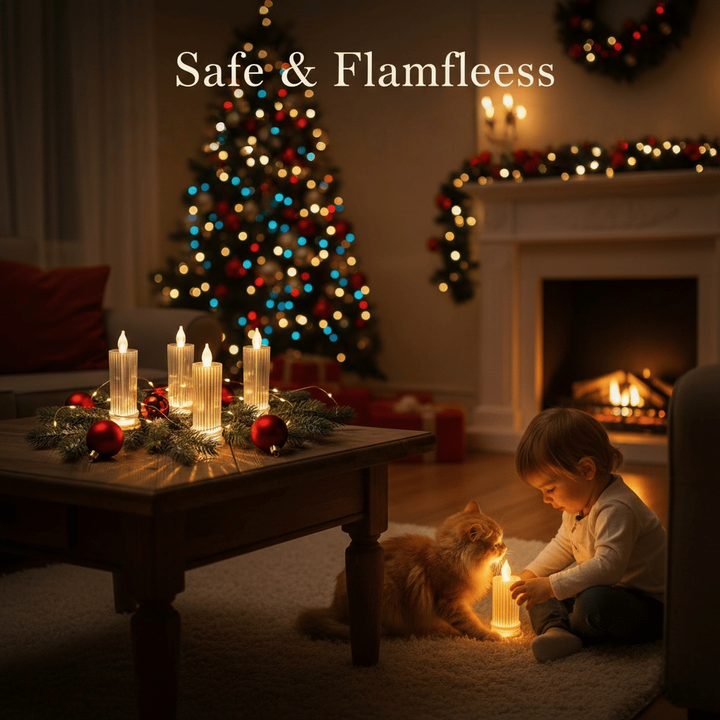 🔥HOT SALE 49%OFF✨🕯️LED Crystal Candle Lights（4pcs in 1 set）