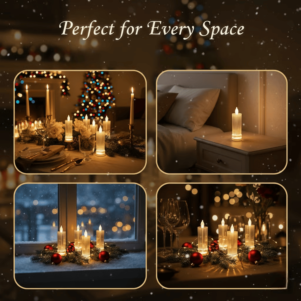 🔥HOT SALE 49%OFF✨🕯️LED Crystal Candle Lights（4pcs in 1 set）