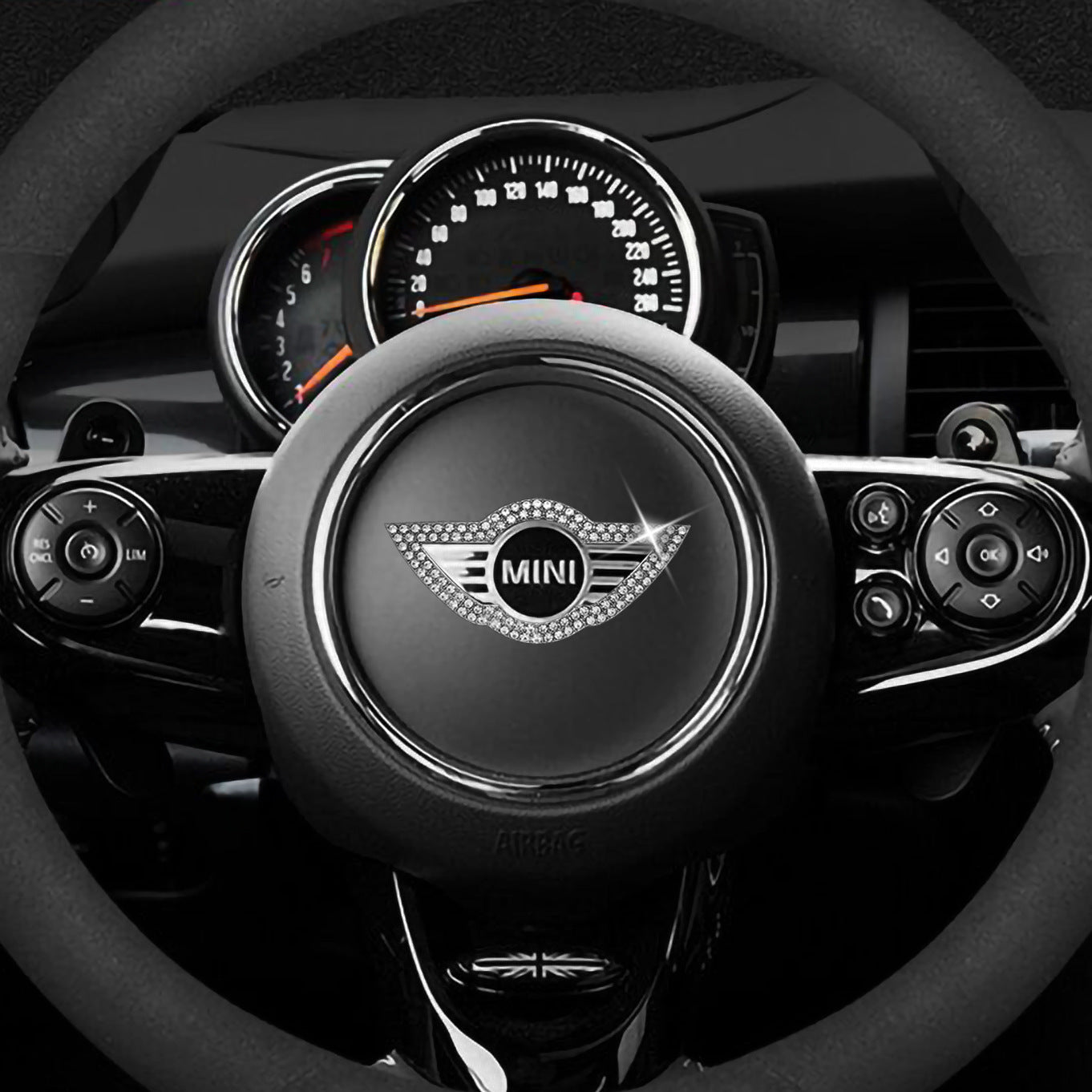 Black Friday Sale🎉50% OFF🎉Creative Steering Wheel Crystal Sticker