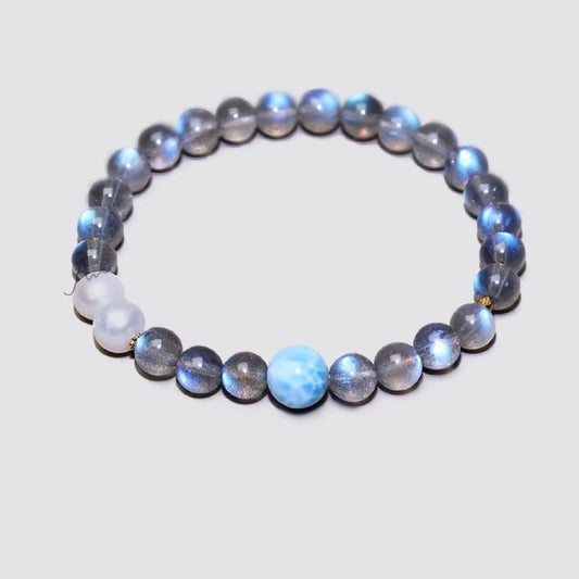 Tashi 2S Pearl&Moon stone& 18k Golden