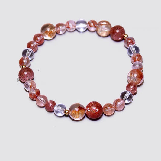 Tashi 2S Red Hematoid Quartz & Clear Quartz