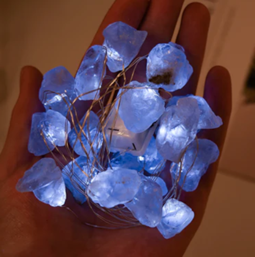 Crystal Fairy Lights – Natural Gemstone LED String Lights for Magical Home Décor