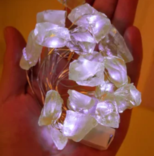 Crystal Fairy Lights – Natural Gemstone LED String Lights for Magical Home Décor