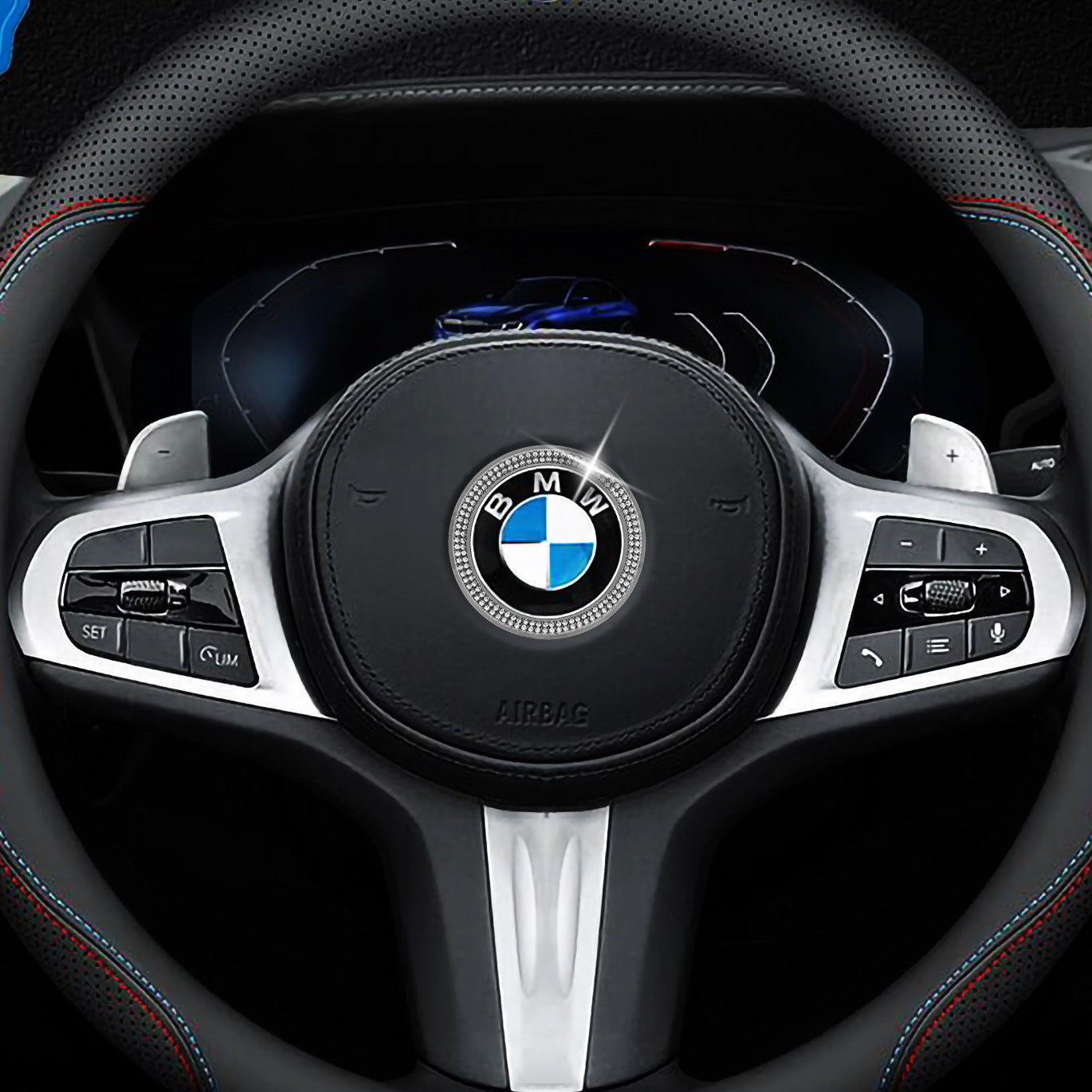 Black Friday Sale🎉50% OFF🎉Creative Steering Wheel Crystal Sticker