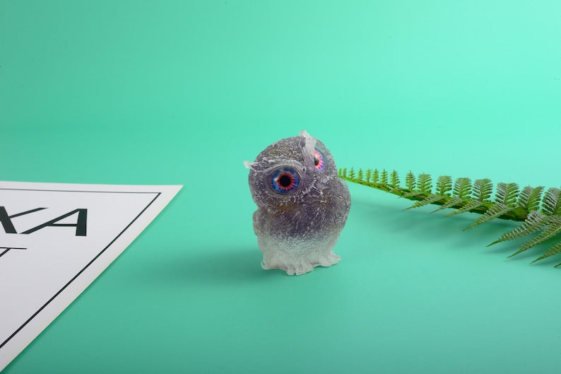 Natural Amethyst Crystal Owl