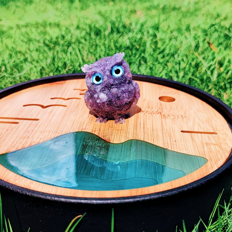 Natural Amethyst Crystal Owl
