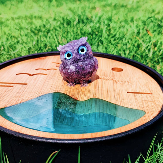 Natural Amethyst Crystal Owl