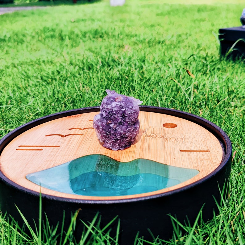 Natural Amethyst Crystal Owl