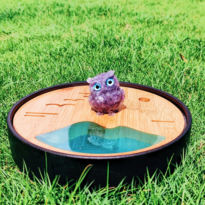 Natural Amethyst Crystal Owl