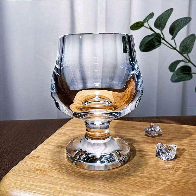 Handmade 100% Clear Quartz Crystal Goblet – Pure Crystal Glass Wine Cup (8.96oz / 265ml)