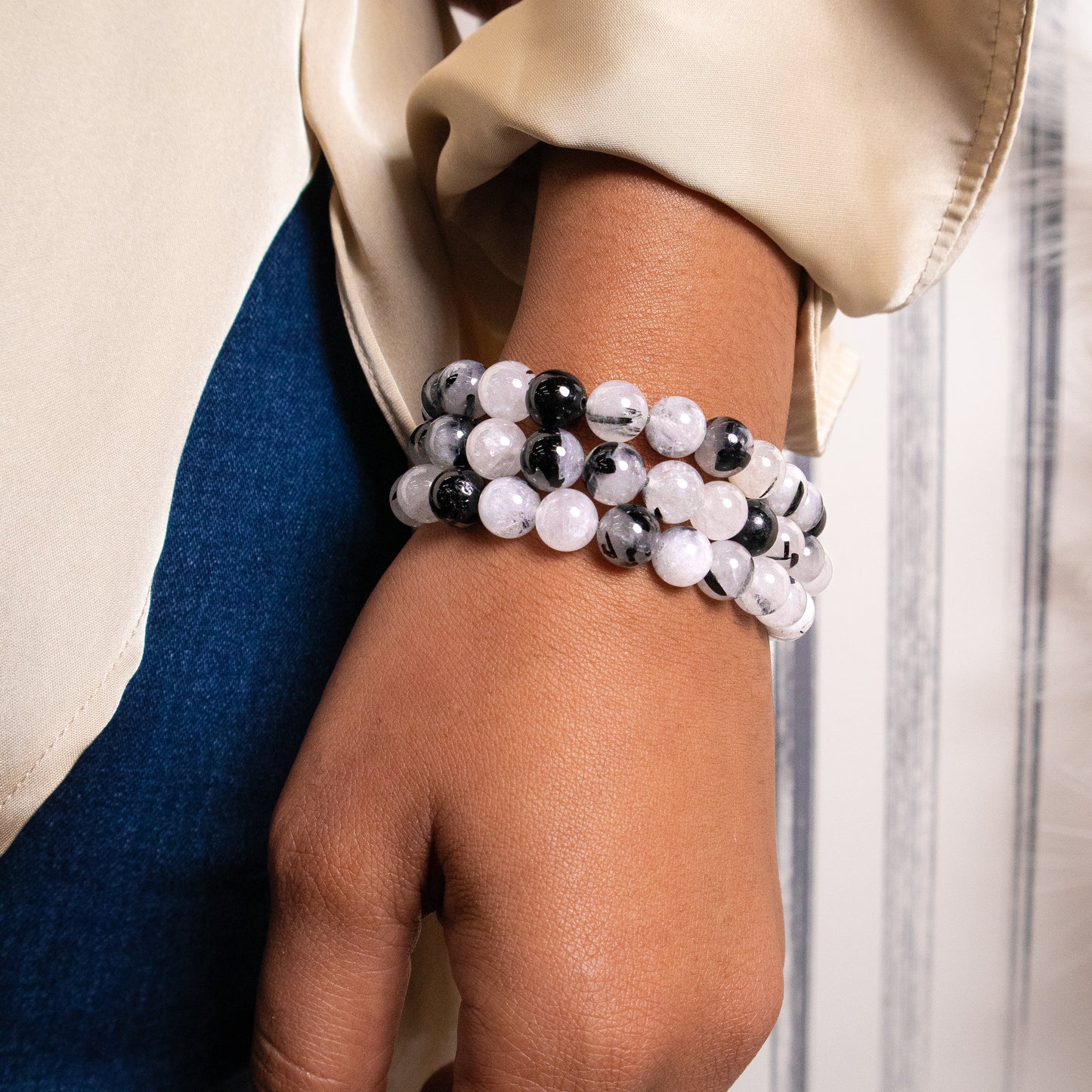 Tourmalinated Quartz Bracelet